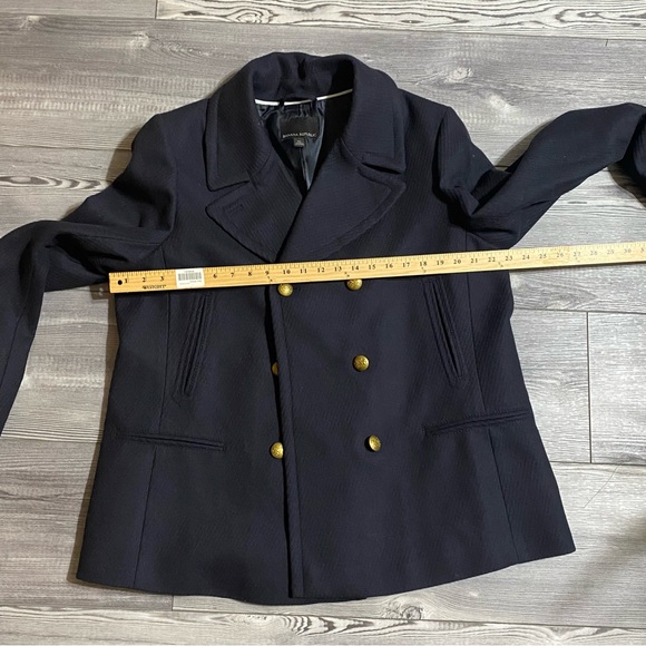 Banana Republic Pea Coat Wool Nylon Gold tone buttons with Emblem Fully Lined XL - Picture 11 of 16